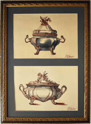 Дейнеко Ольга Константиновна. Лот из двух рисунков с посудой